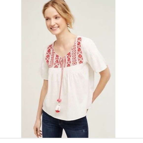Anthropologie Les Cocotiers small peasant top - Picture 8 of 8